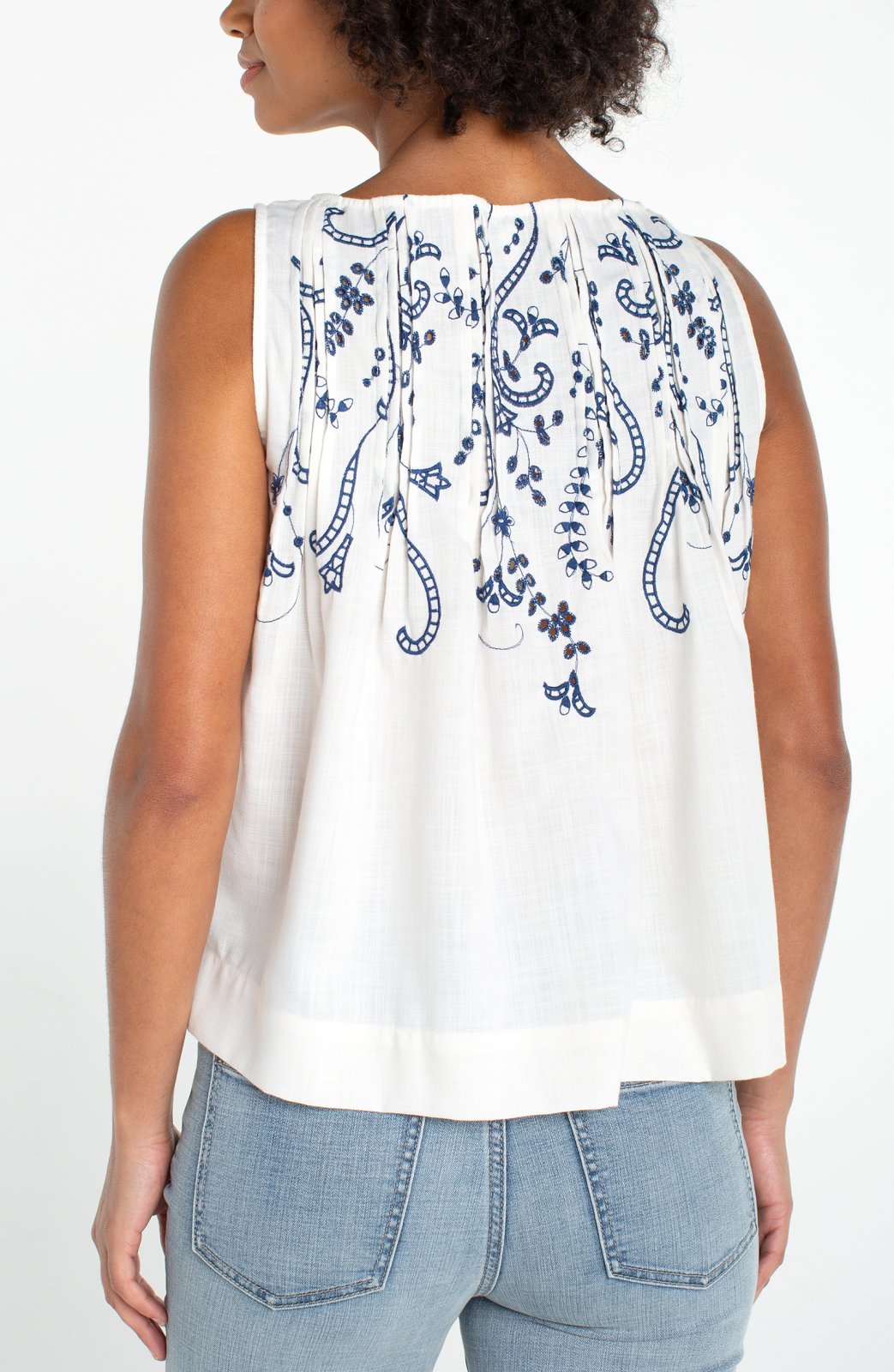 Embroidered Sleeveless Pleated Top from Liverpool