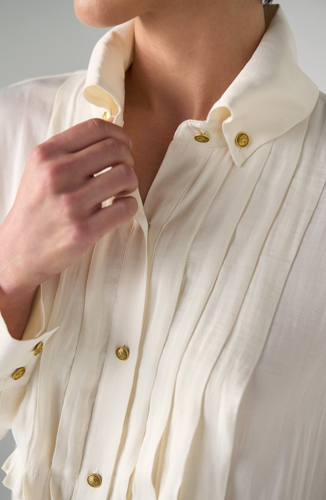 Long Sleeve Tuxedo Woven Top from Liverpool - High Call Outfitters