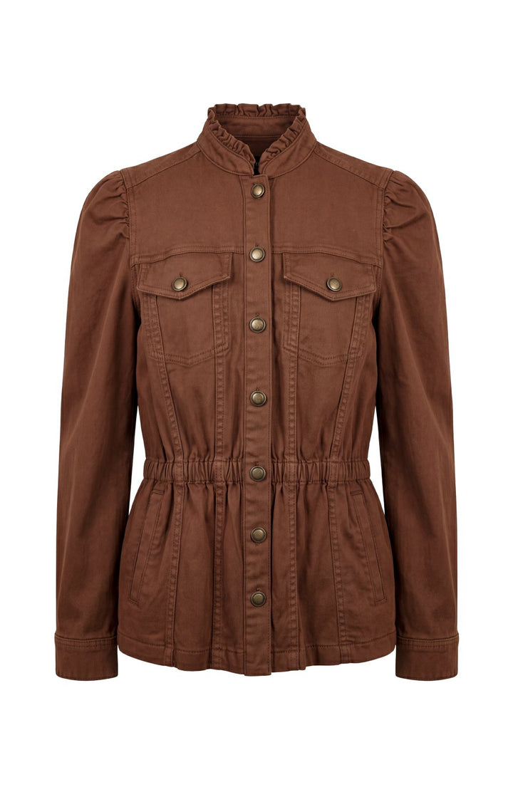 Puff Sleeve Trucker Jacket with Ruffle Collar from Liverpool