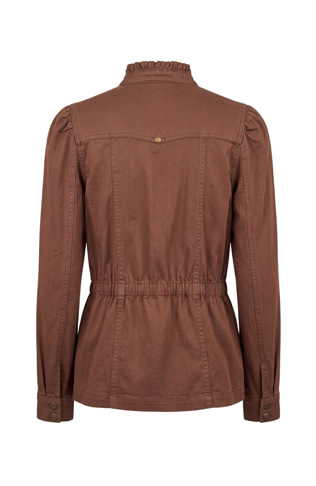 Puff Sleeve Trucker Jacket with Ruffle Collar from Liverpool - High Call Outfitters