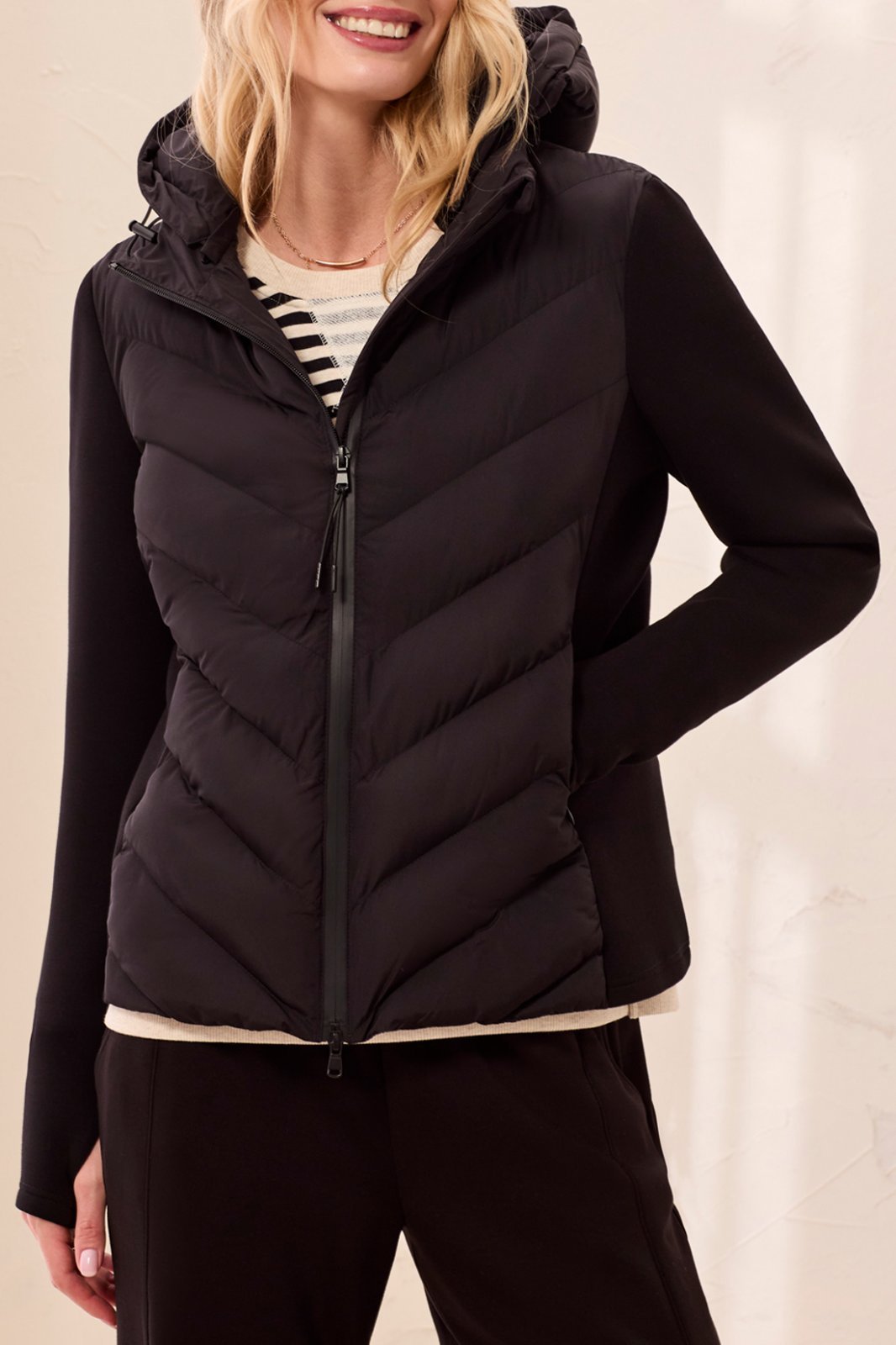 Zip Front Puffer with Removable Hood from Tribal - High Call Outfitters