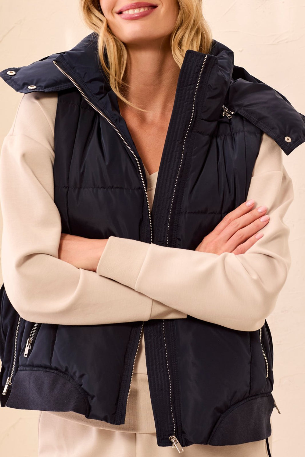 Quilted Puffer Vest with Removable Hood from Tribal - High Call Outfitters