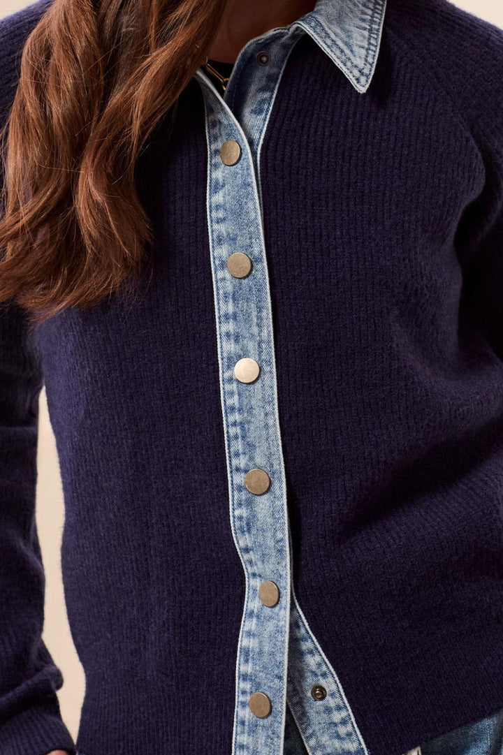 Mixed Media Sweater Cardigan from Tribal