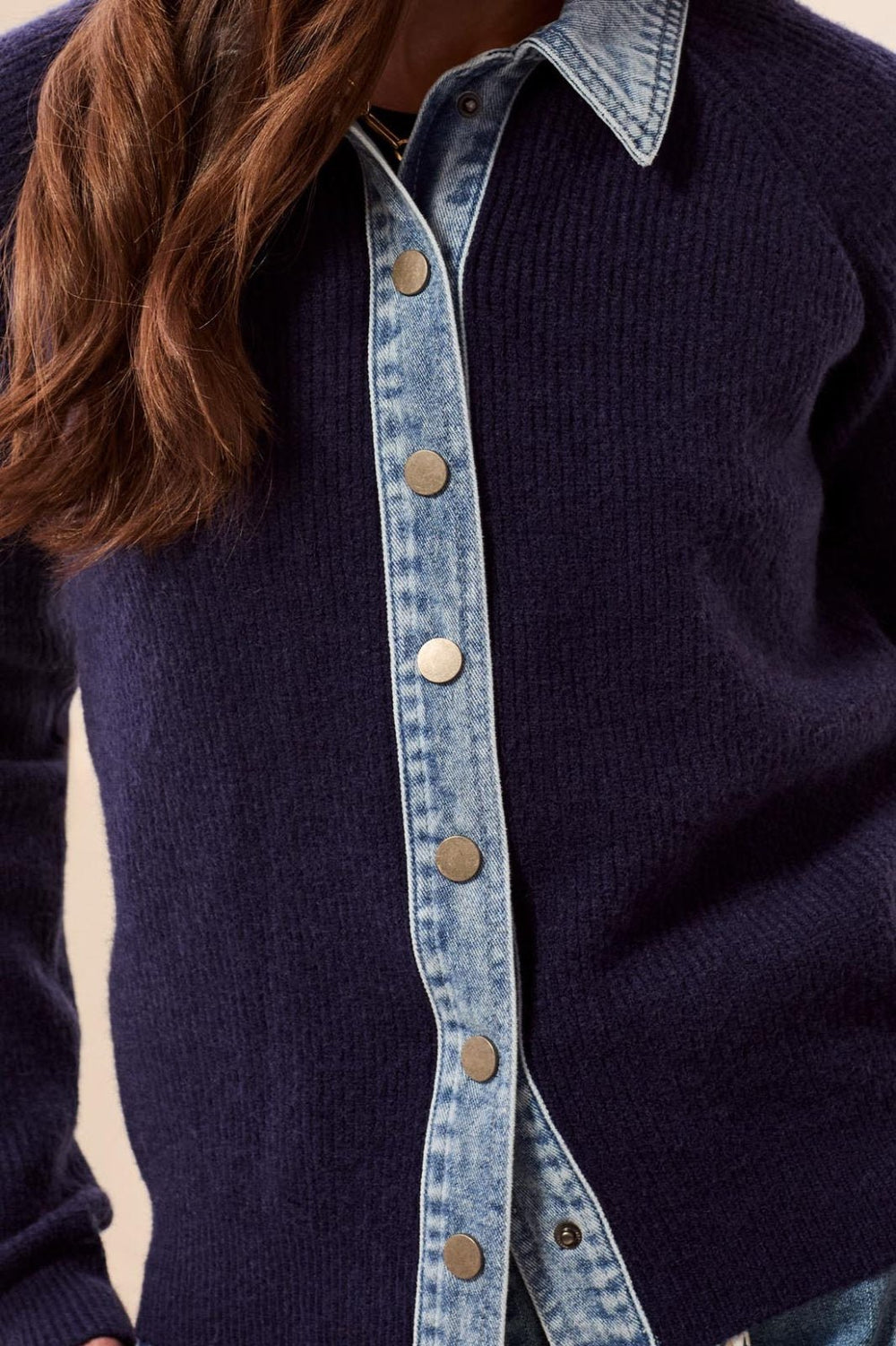 Mixed Media Sweater Cardigan from Tribal - High Call Outfitters