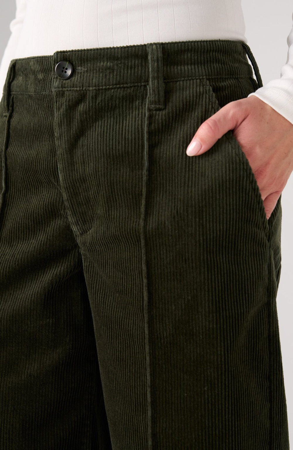 Mid Rise Crop Wide Leg Corduroy Pant from Liverpool - High Call Outfitters