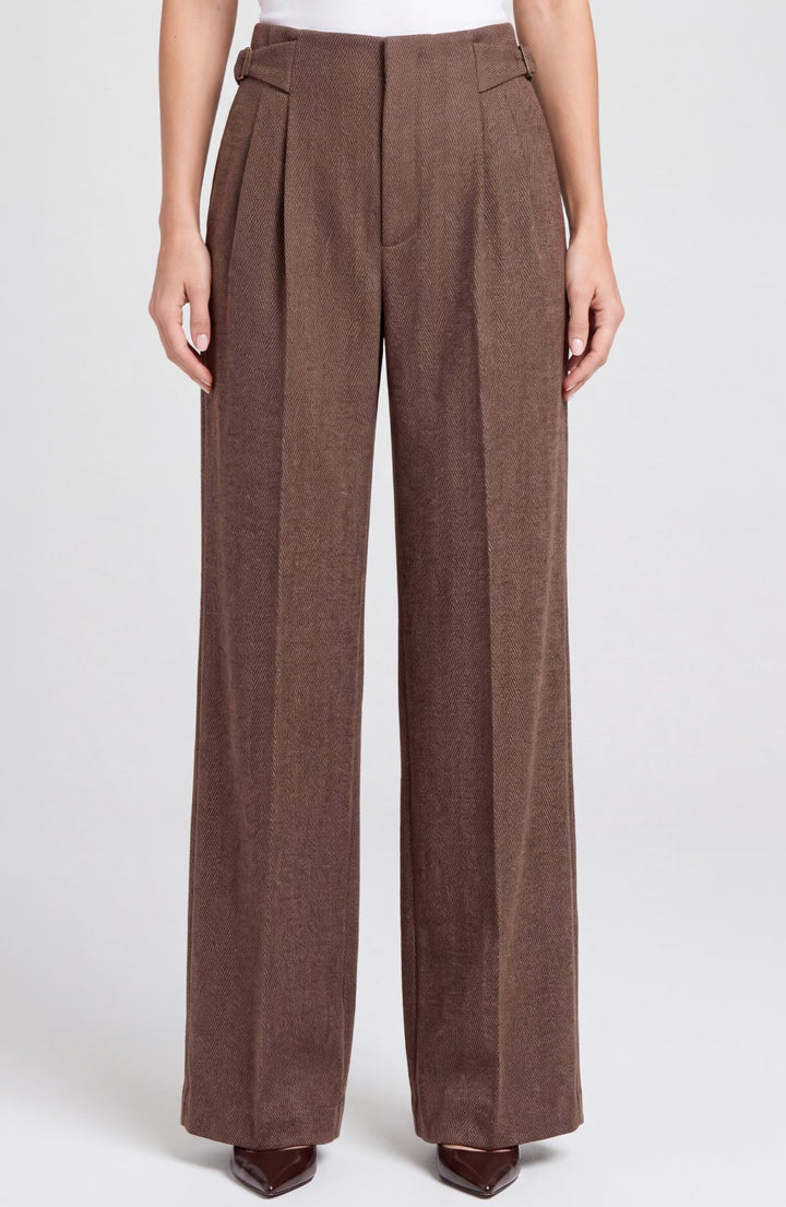 High Rise Pleated Wide Leg Trouser w/Side Tabs from Liverpool - High Call Outfitters