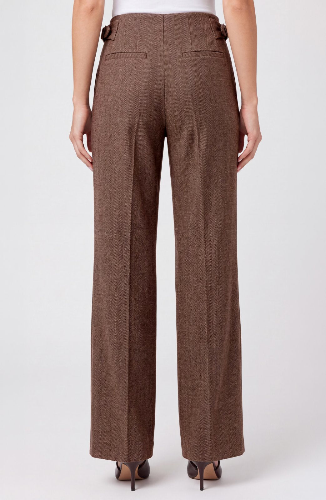 High Rise Pleated Wide Leg Trouser w/Side Tabs from Liverpool - High Call Outfitters