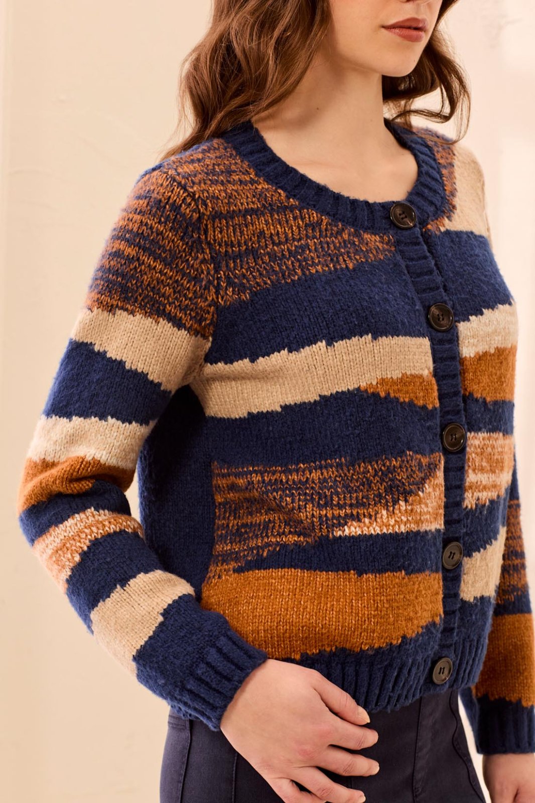 Landscape Button Front Sweater Cardigan from Tribal