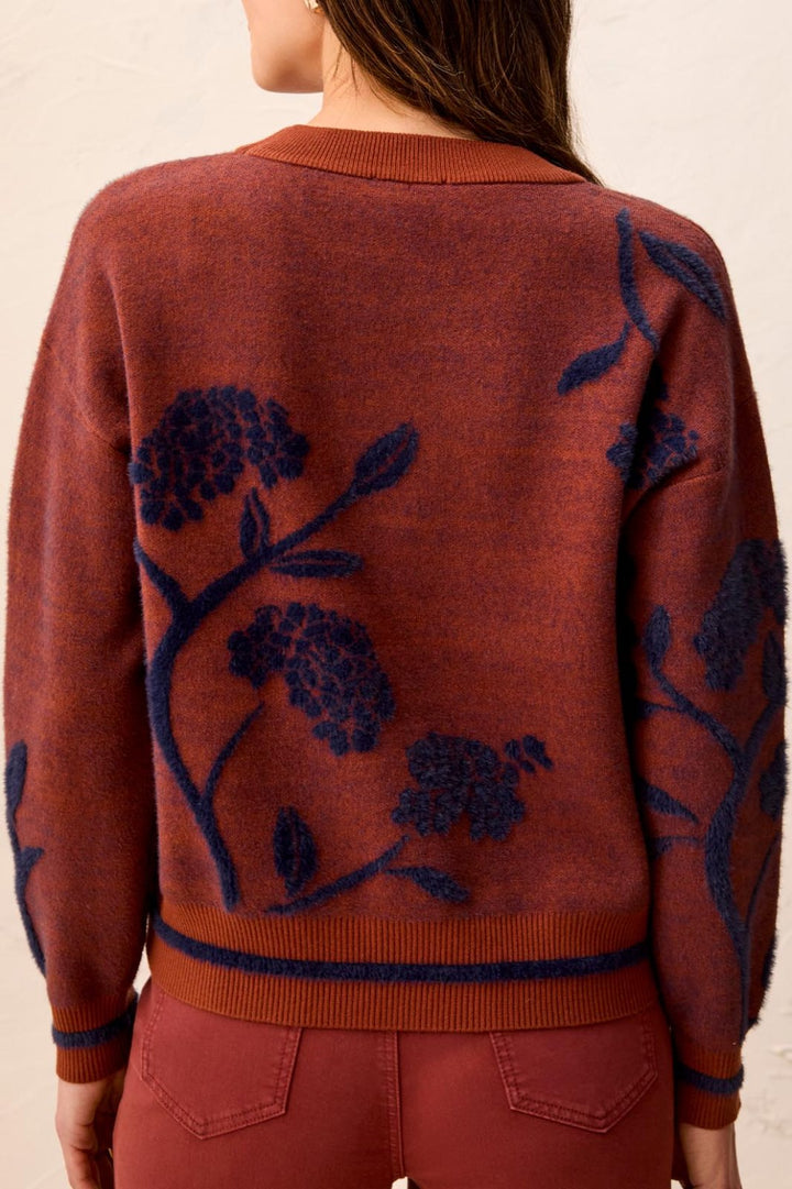Long Sleeve Funnel Neck Floral Sweater from Tribal