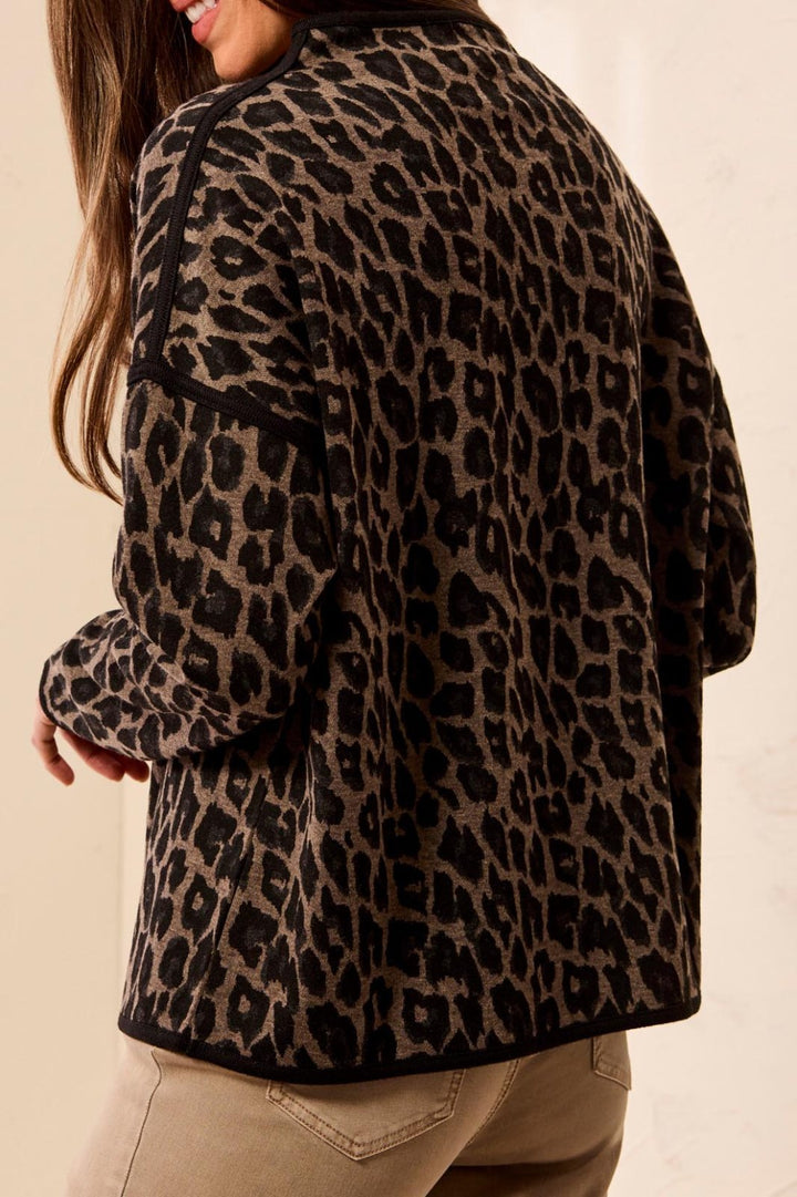 Leopard Print Mock Neck Top from Tribal