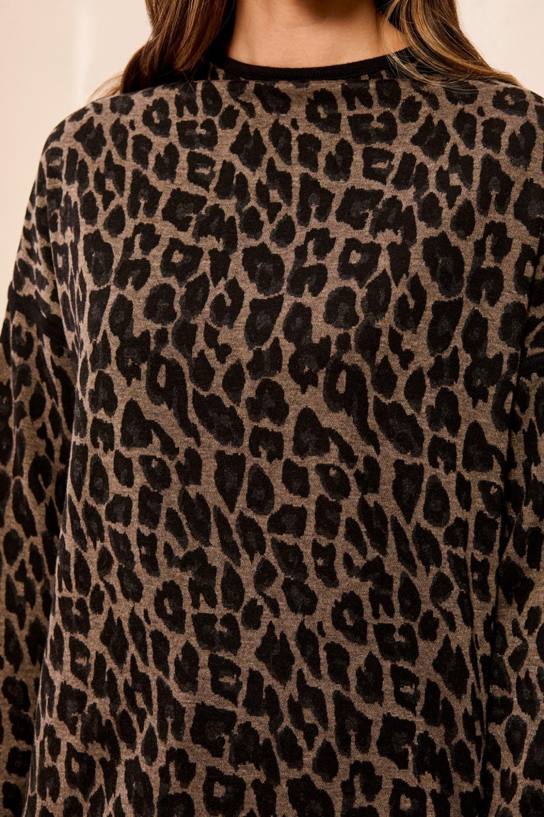 Leopard Print Mock Neck Top from Tribal