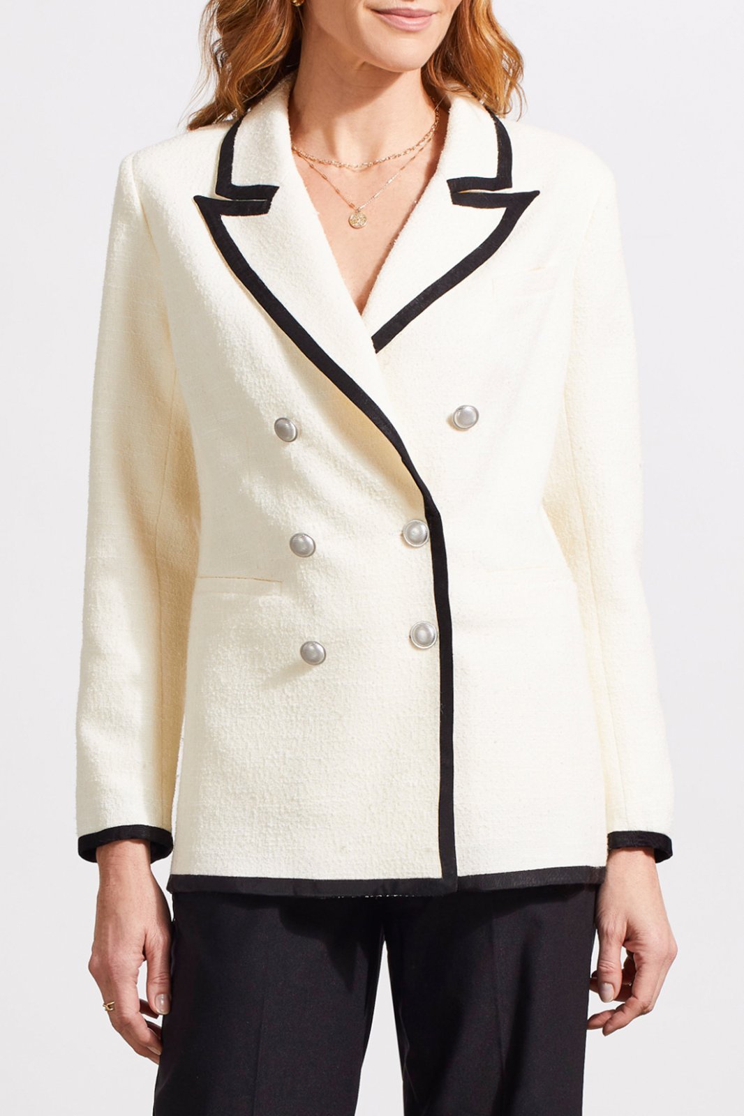 Lined Blazer with Contrast Piping from Tribal - High Call Outfitters