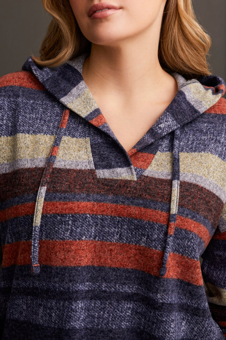 Stripe Cowl Neck Pullover from Tribal