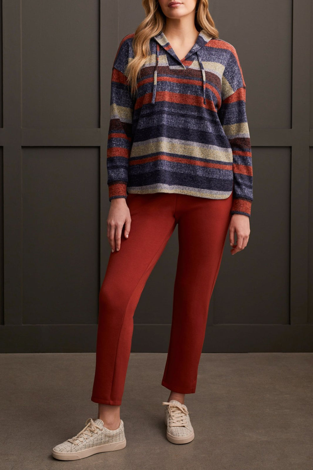 Stripe Cowl Neck Pullover from Tribal - High Call Outfitters
