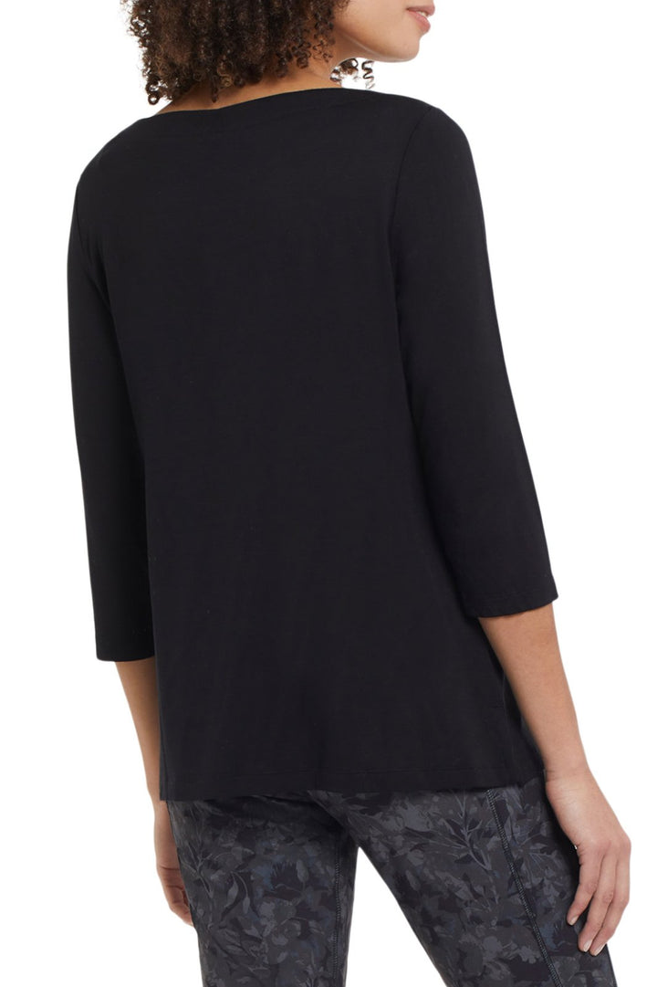 3/4 Sleeve Boatneck Knit Top from Tribal
