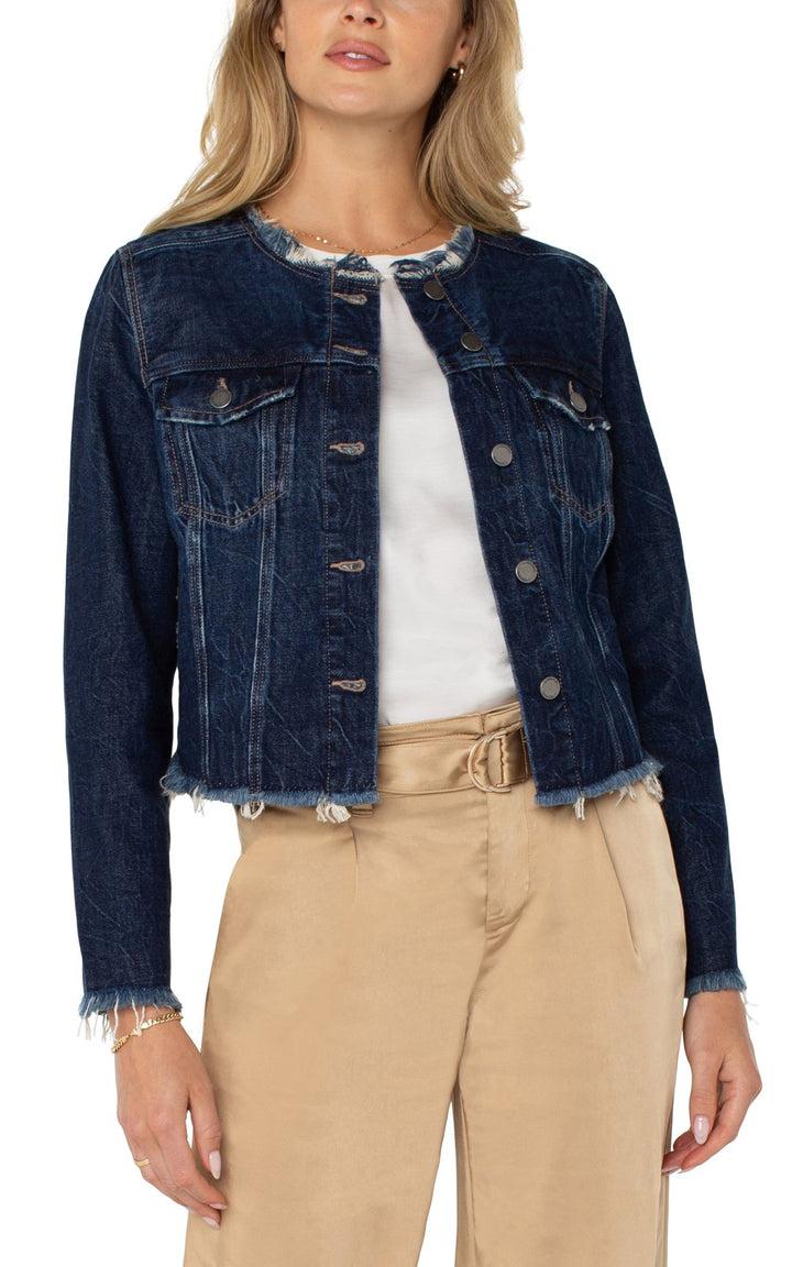 Fray Crop Denim Jacket from Liverpool