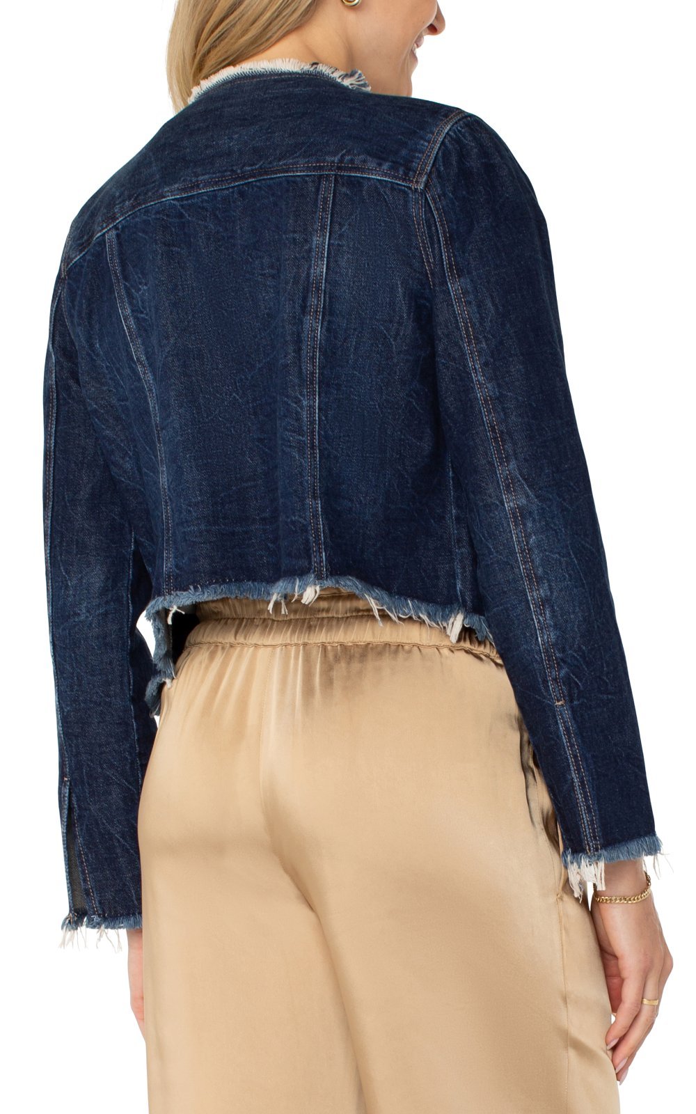 Fray Crop Denim Jacket from Liverpool - High Call Outfitters