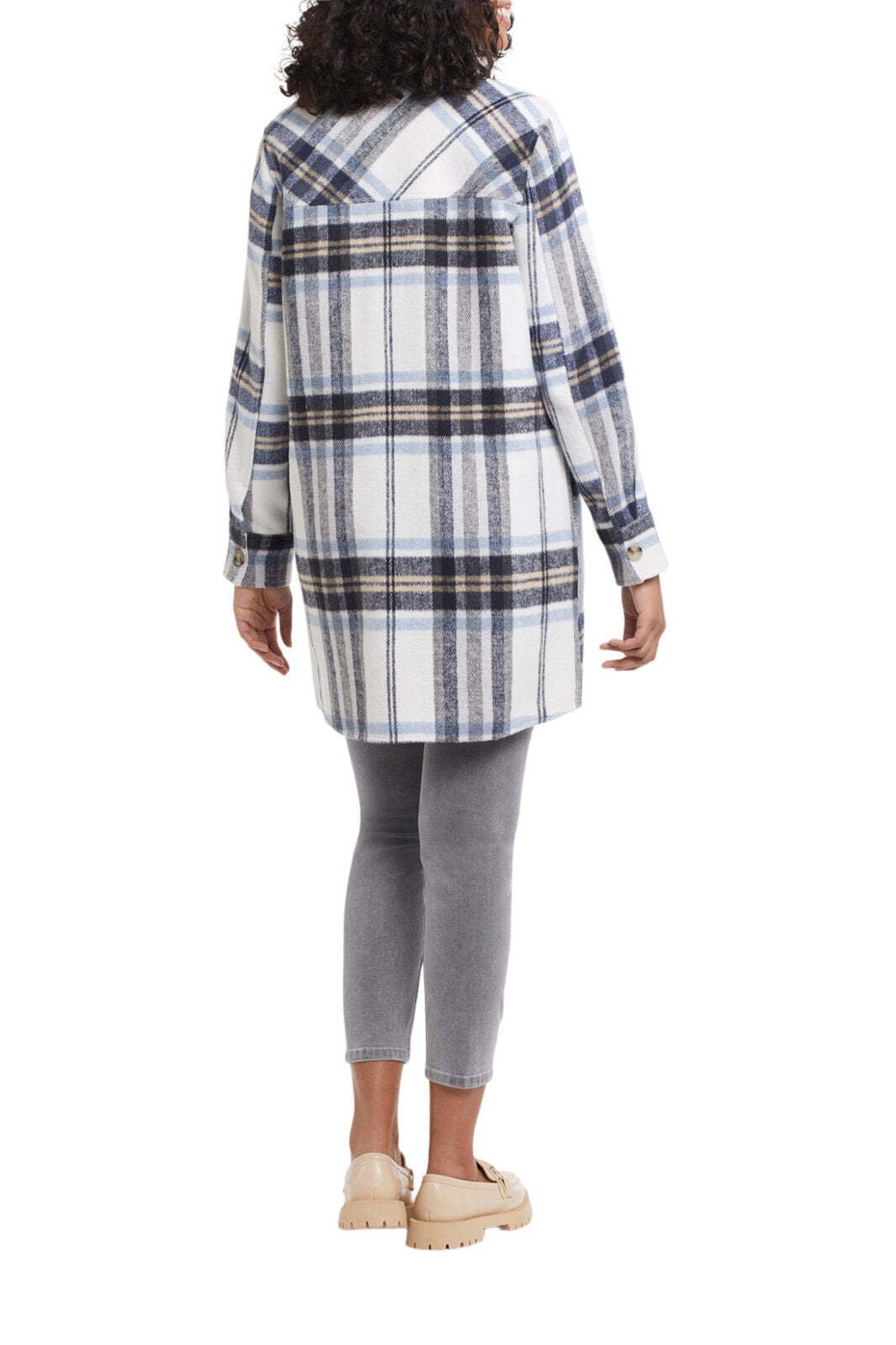 Long Plaid Shacket from Tribal - High Call Outfitters