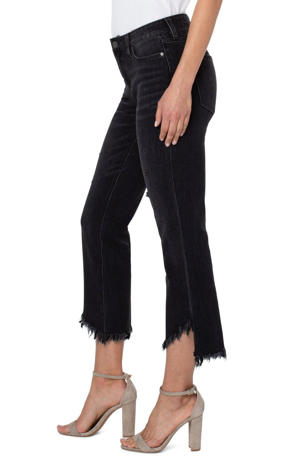 Hannah Flare Asymmetrical Hem Denim from Liverpool - High Call Outfitters