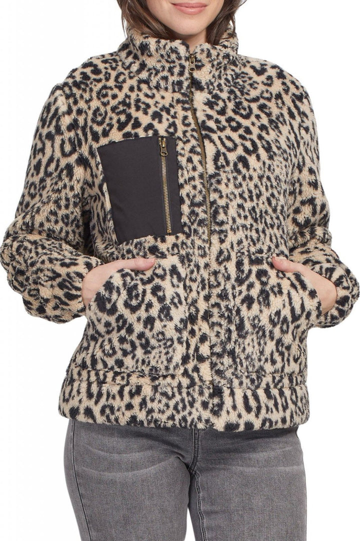 Leopard Print Fleece Jacket from Tribal