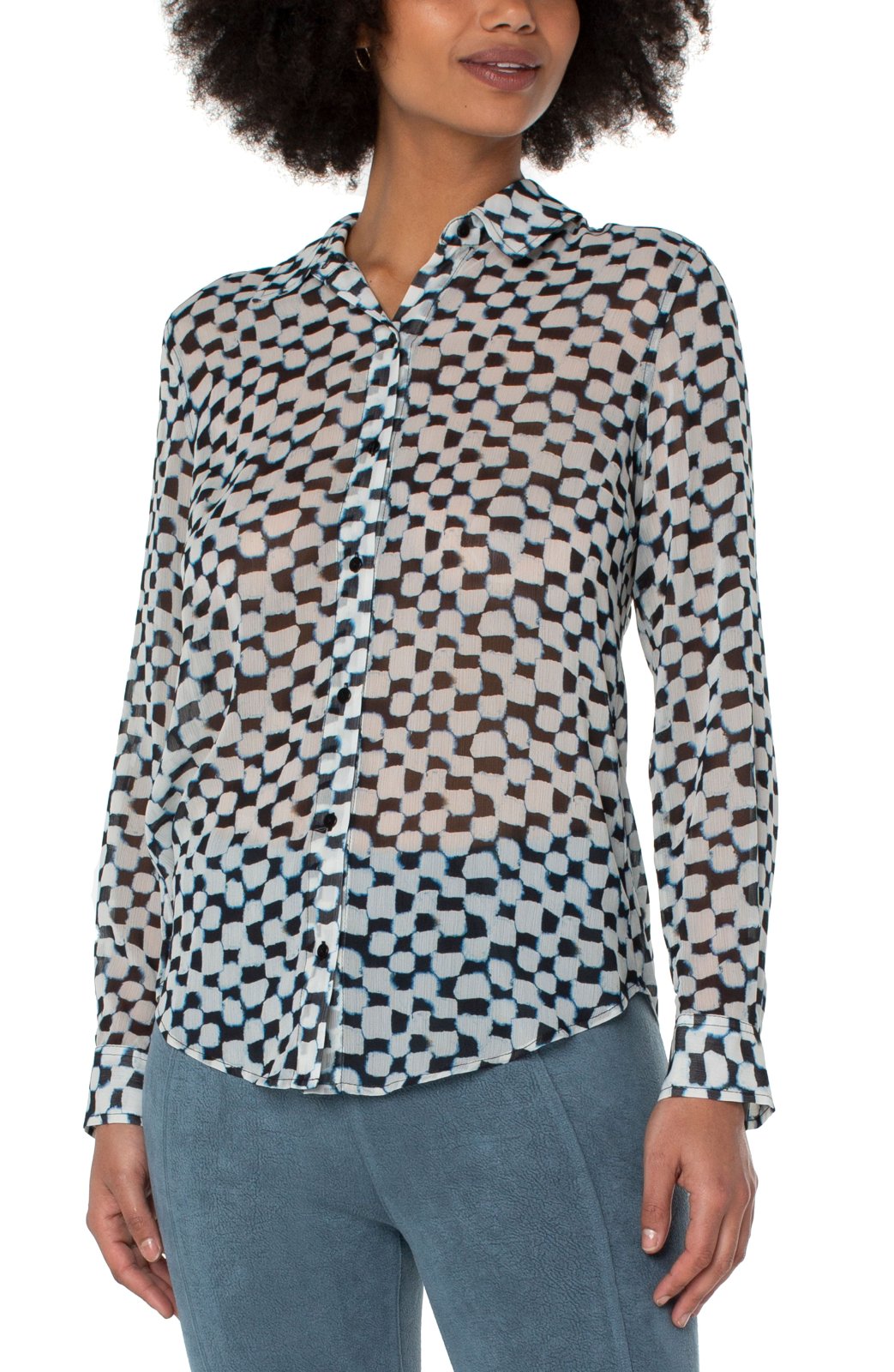 Painted Checks Blouse from Liverpool