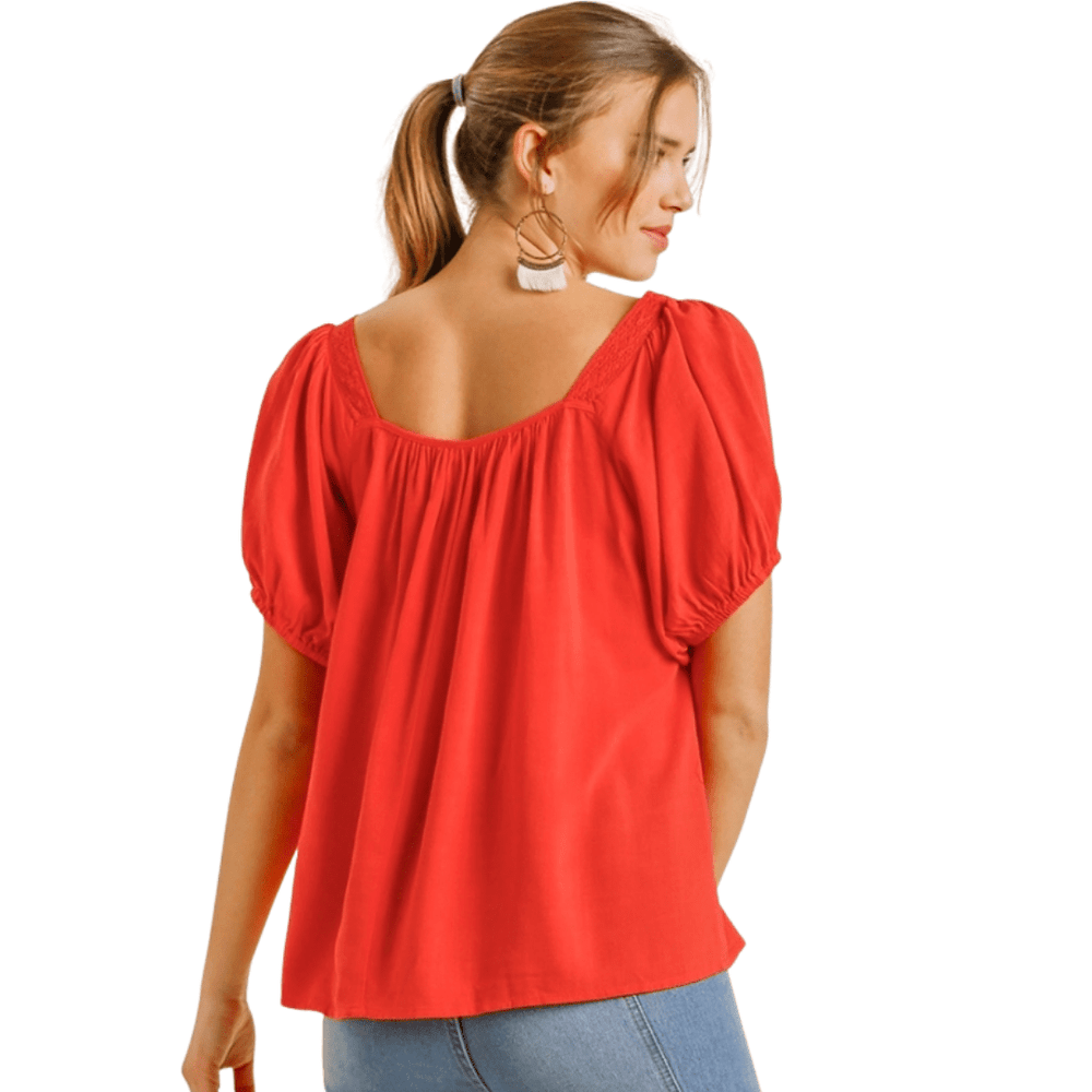 Square Neckline Puff Sleeve Top from Umgee - High Call Outfitters
